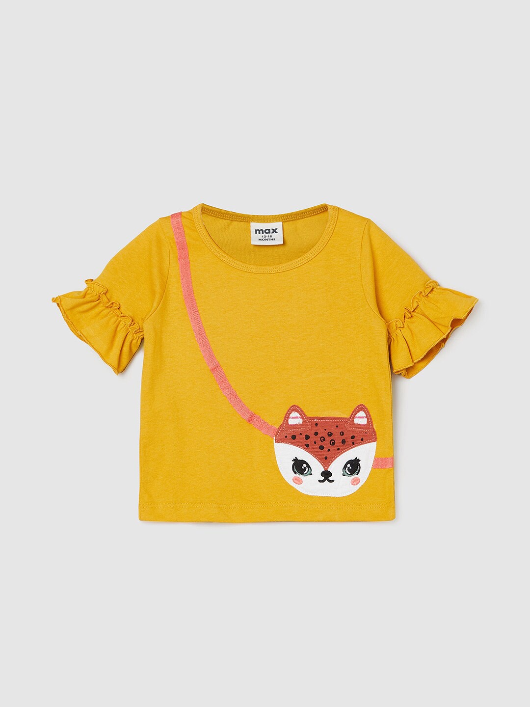 

max Kids-Girls Yellow Print Top