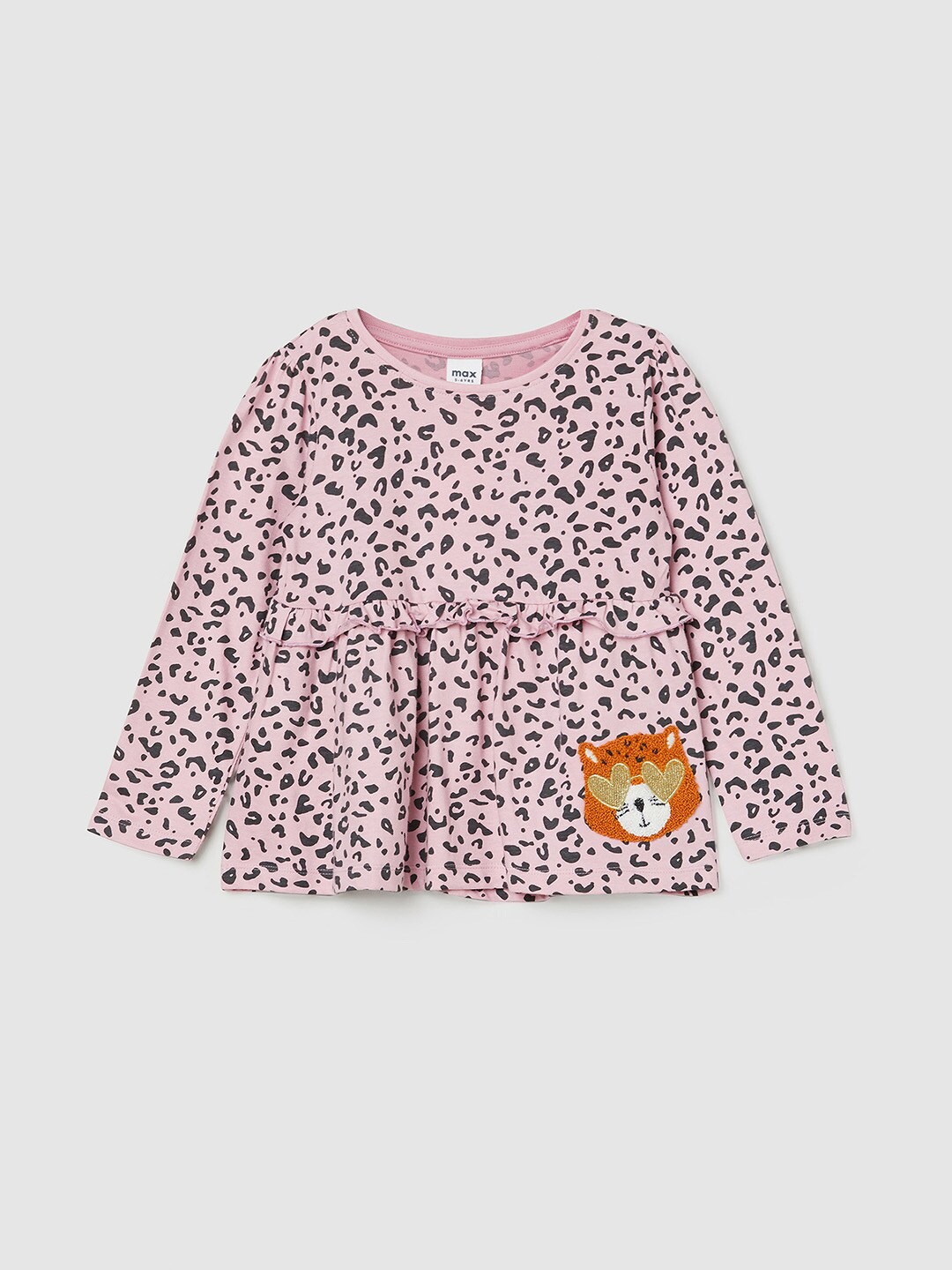 

max Pink Floral Print Pure Cotton Empire Top