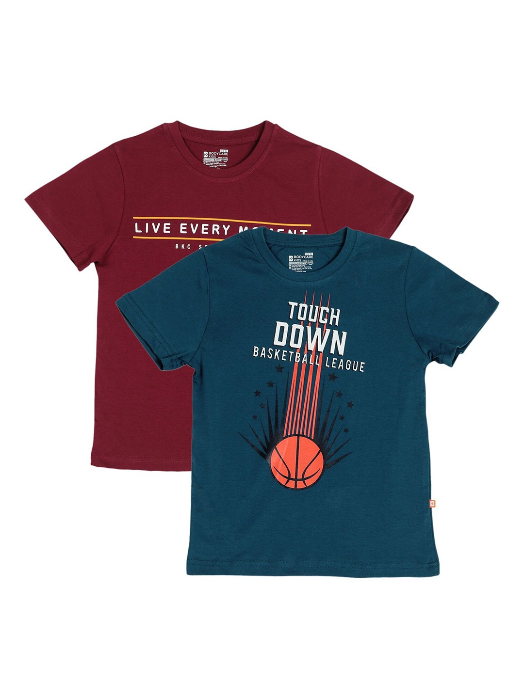 

PROTEENS Boys Maroon & Teal Pack Of 2 Typography Printed T-shirt