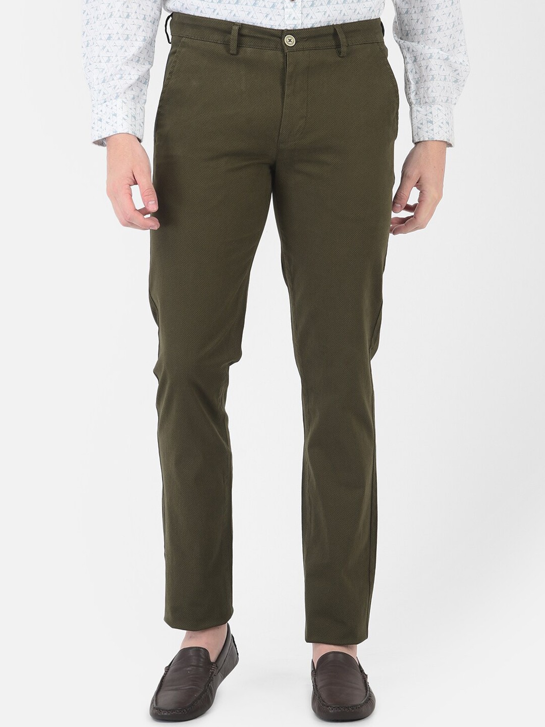 

Turtle Men Olive Green Skinny Fit Trousers