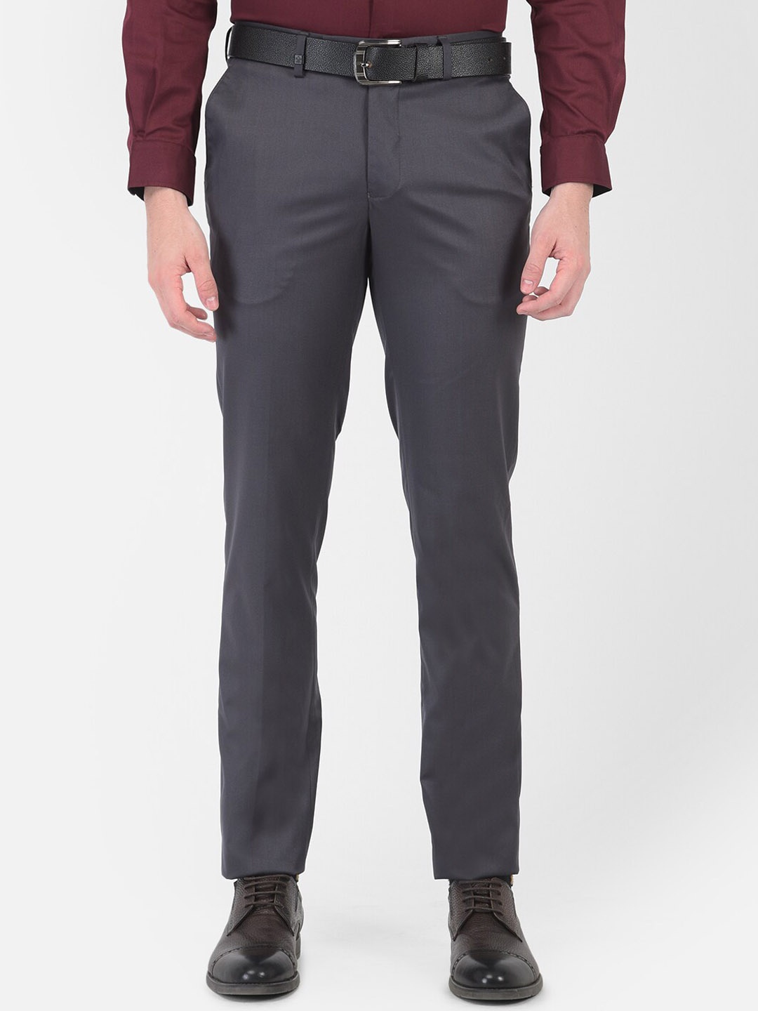 

Turtle Men Charcoal Slim Fit Formal Trousers