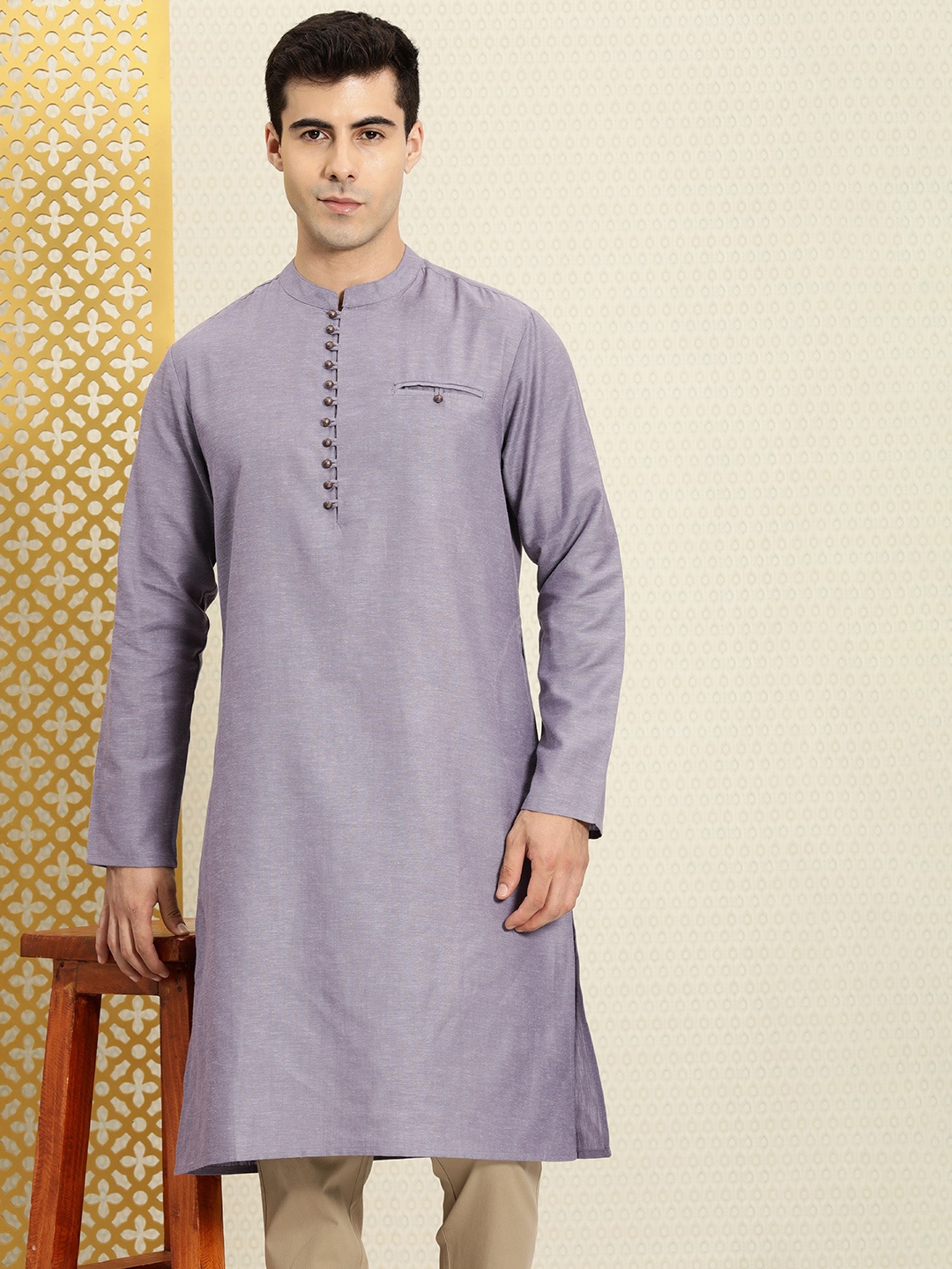 

House of Pataudi Rozana Kurta, Purple