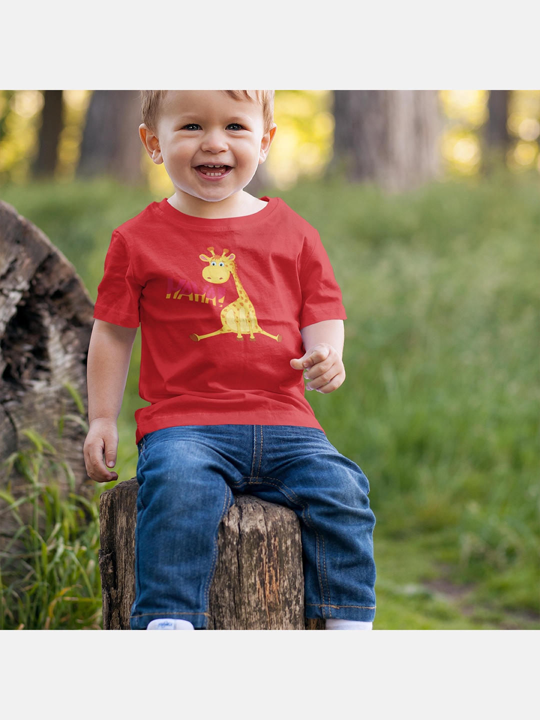 

MA Baby Kids Red Printed Pure Cotton Bio Finish T-shirt
