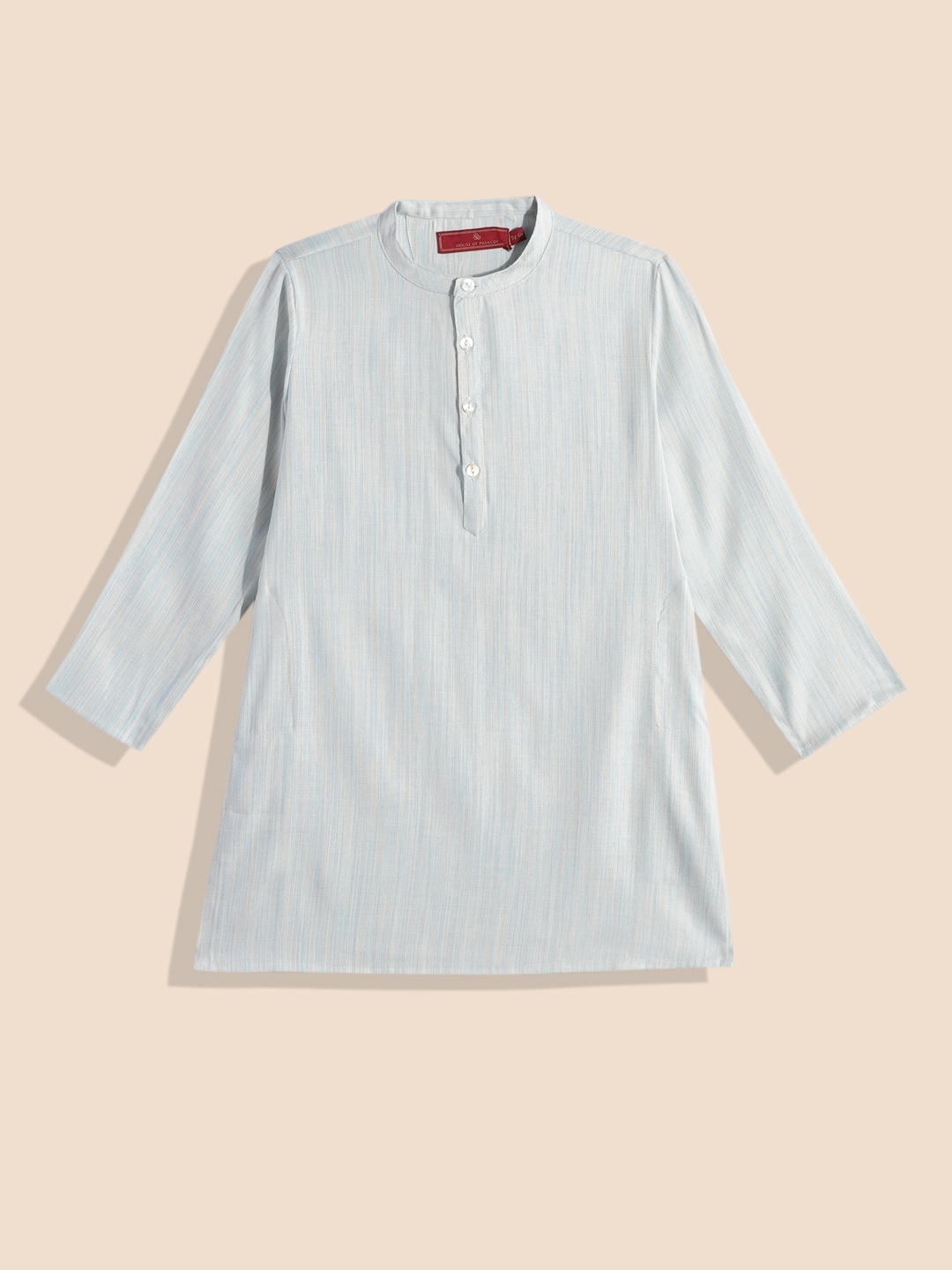 

House of Pataudi Boys Self Design Straight Kurta, Blue