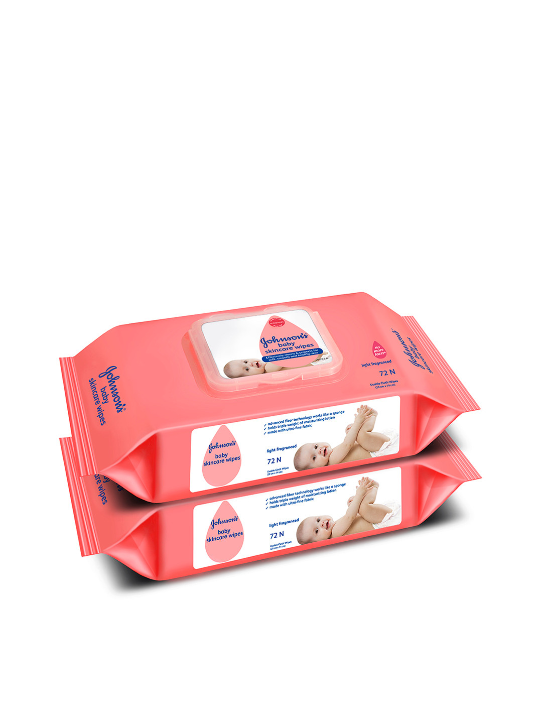 

Johnsons Set of 2 Lightly Fragranced Baby Skincare Wipes - 72 Pulls Each, Pink