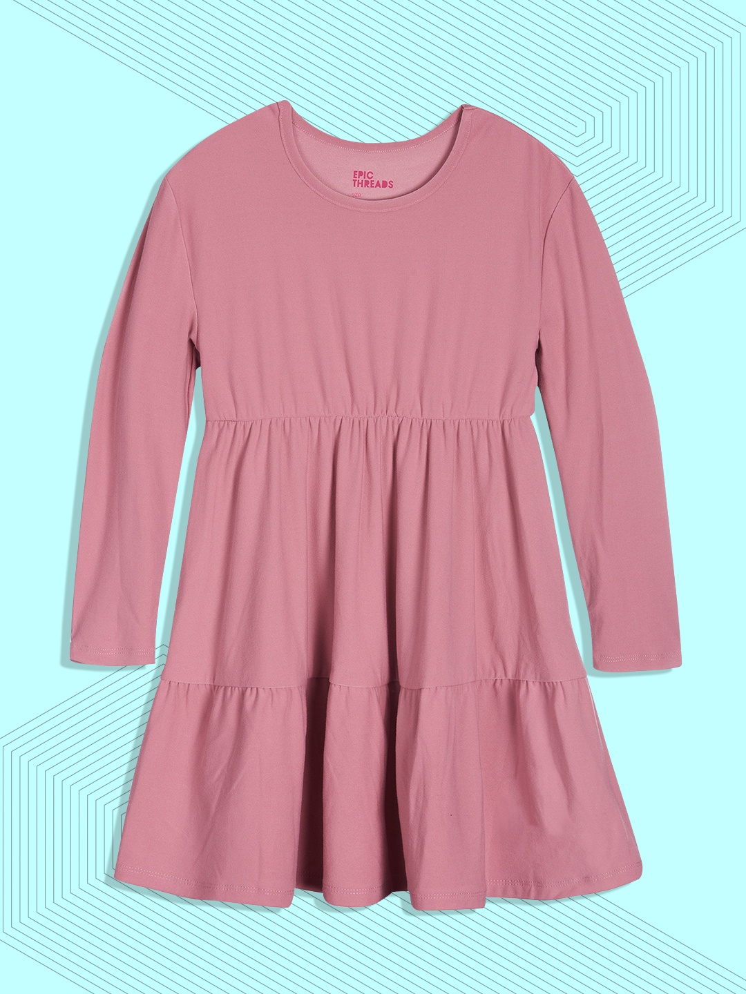 

Macy's Epic Threads Girls Pink Solid Fit & Flare Dress