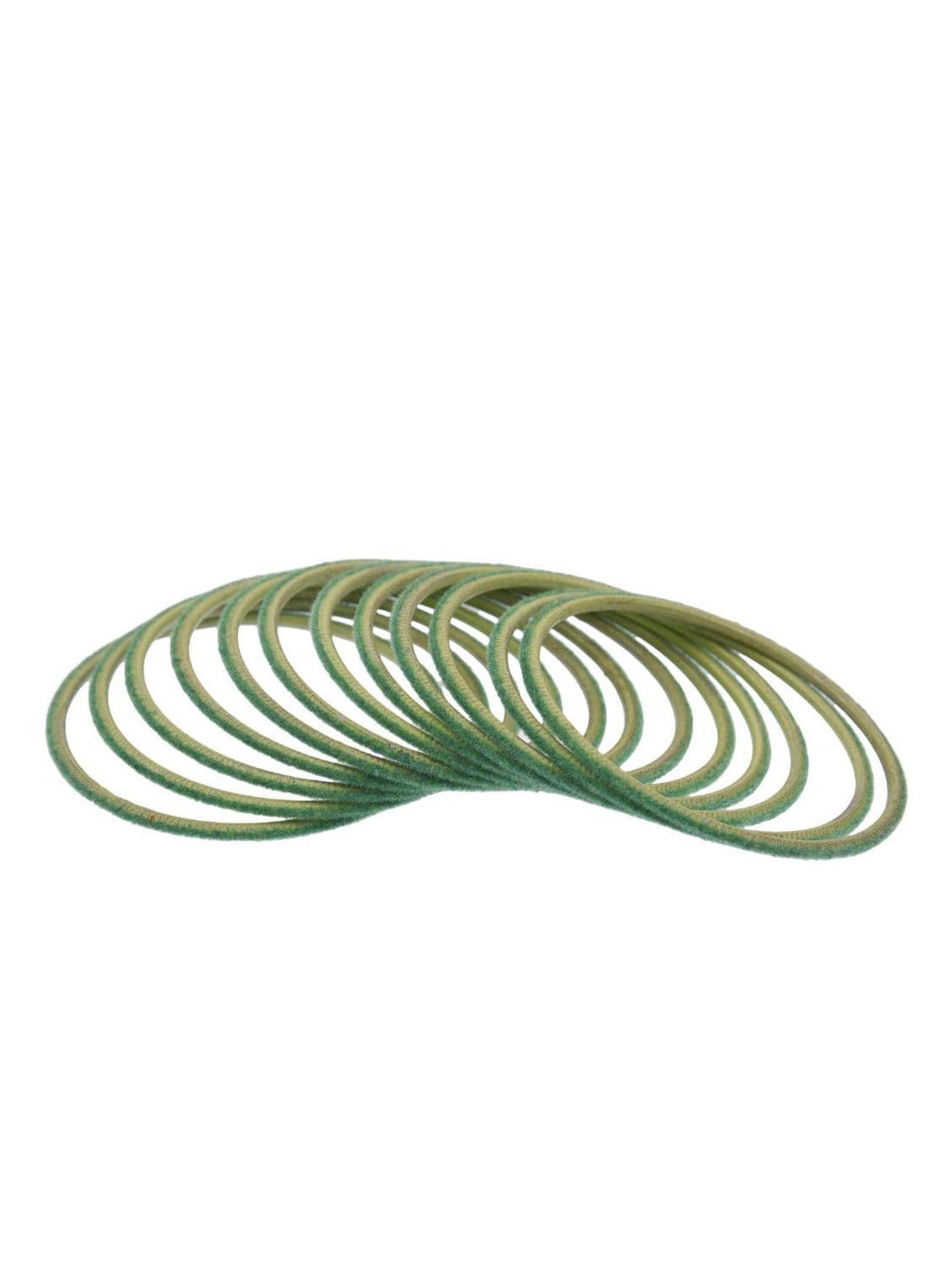 

Efulgenz Set Of 24 Green Solid Bangle