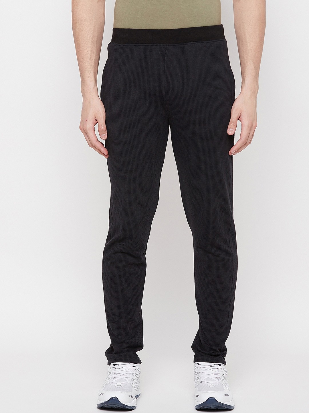 

Okane Men Black Solid Track Pants