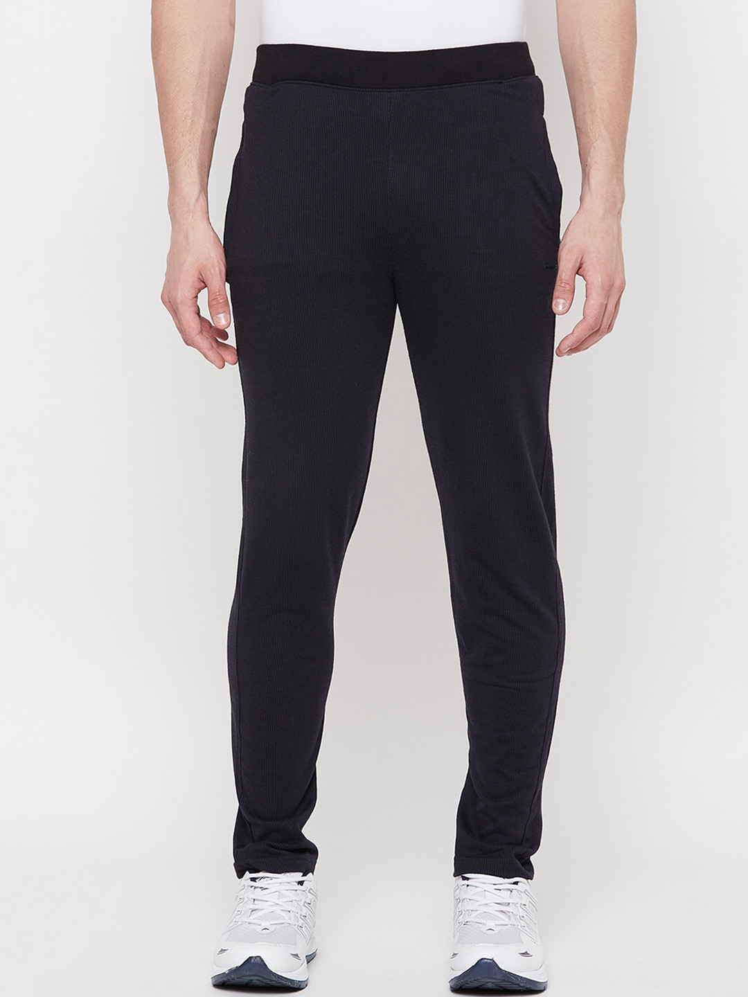 

Okane Men Black Solid Track Pants