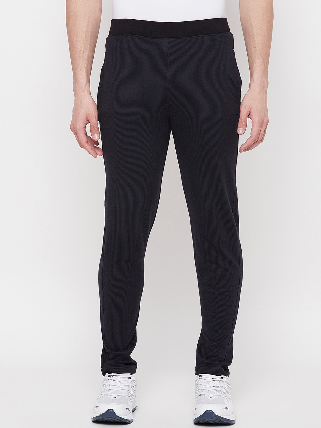 

Okane Men Black Solid Track Pants