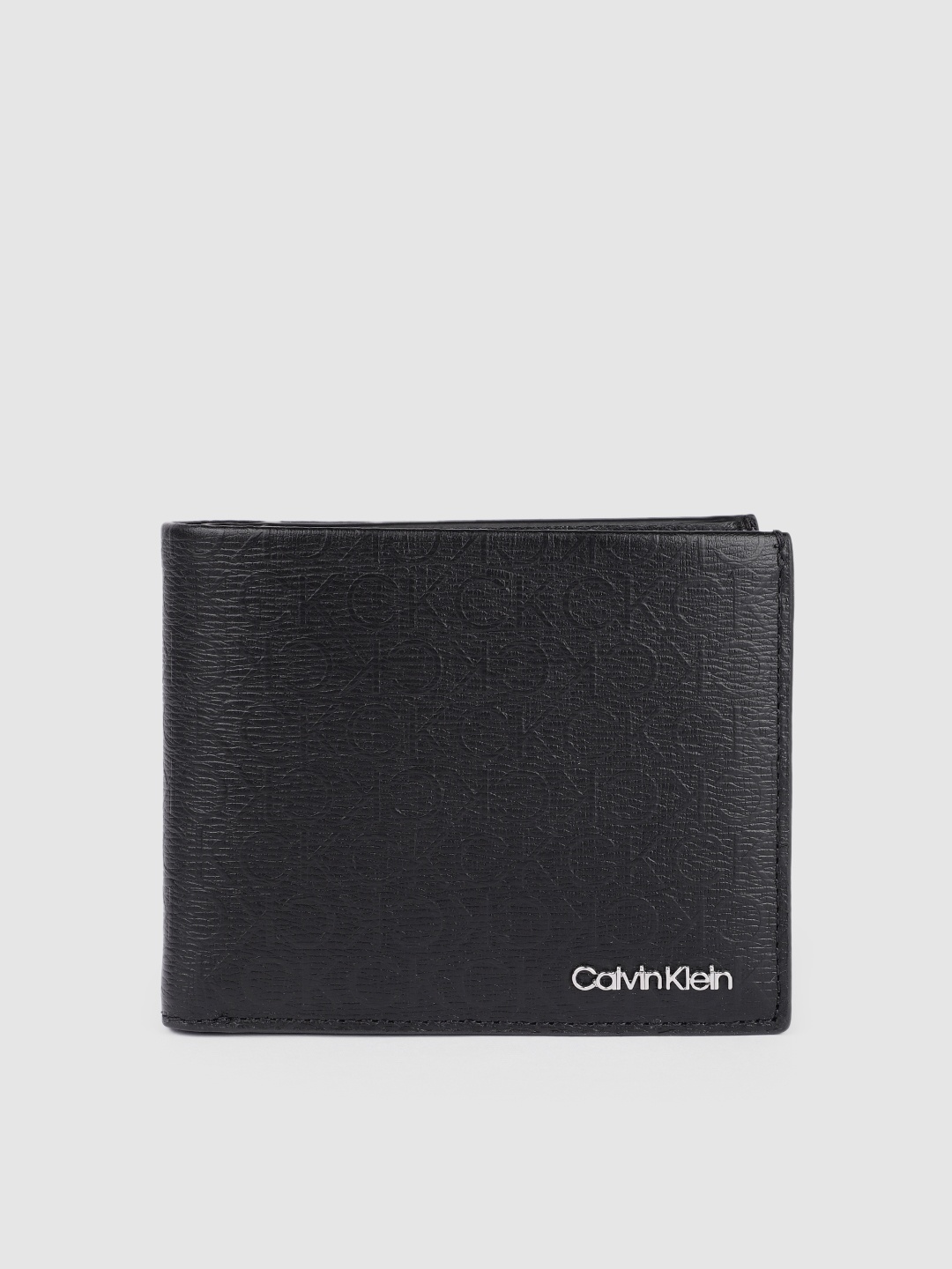 

Calvin Klein Jeans Men Black Textured Leather Two Fold Wallet