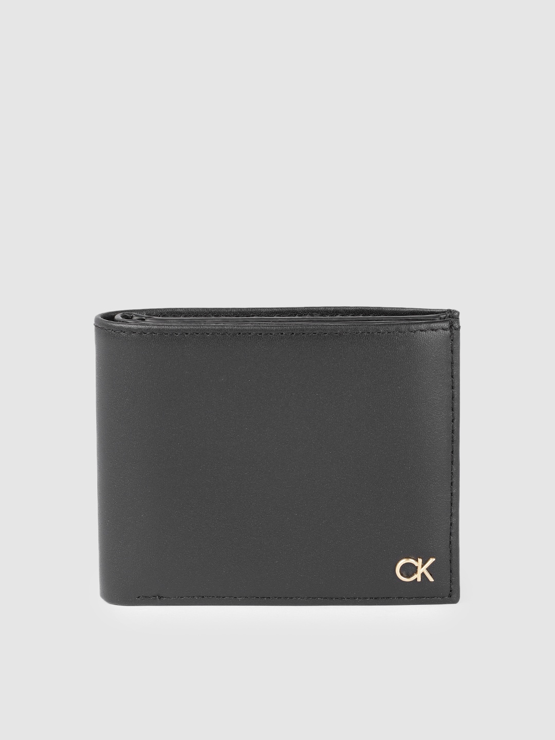 

Calvin Klein Jeans Men Black Leather Two Fold Wallet