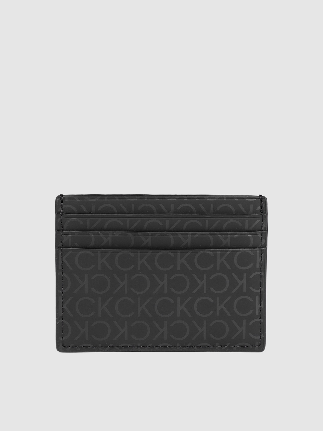 

Calvin Klein Jeans Men Black & Grey Brand Logo Printed Card Holder