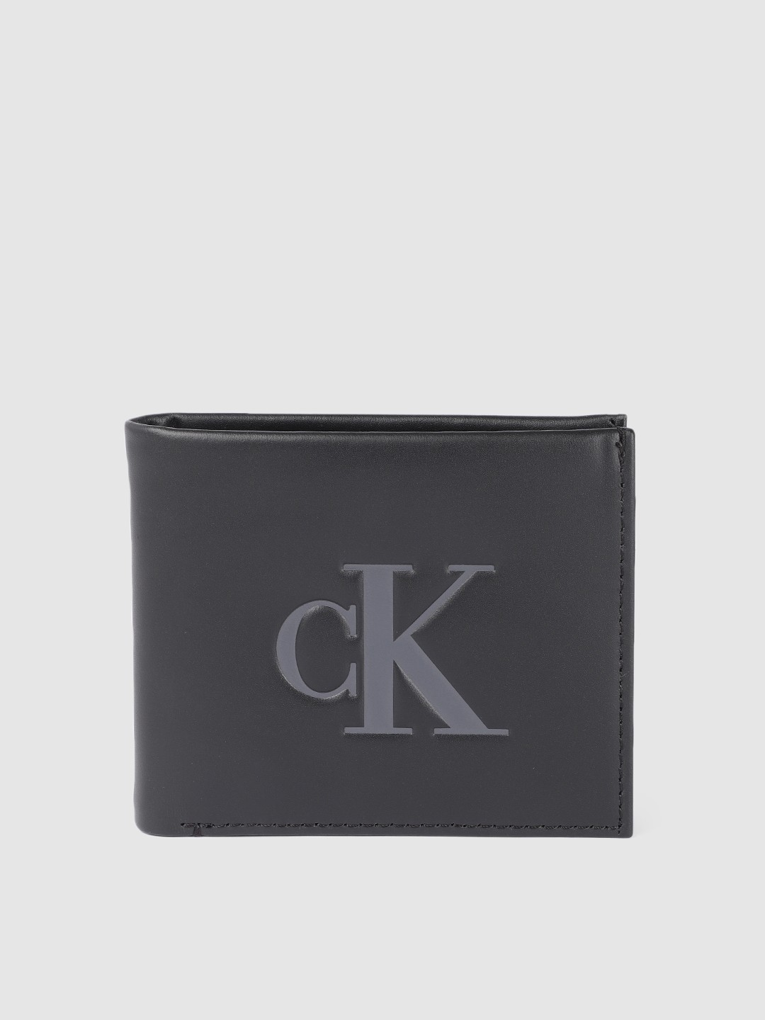 

Calvin Klein Jeans Men Black Printed Leather Two Fold Wallet