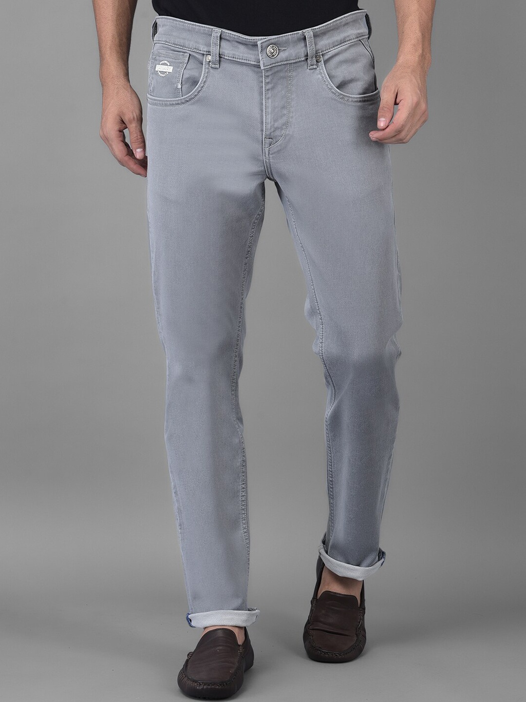 

Canary London Men Grey Smart Slim Fit Low-Rise Stretchable Jeans