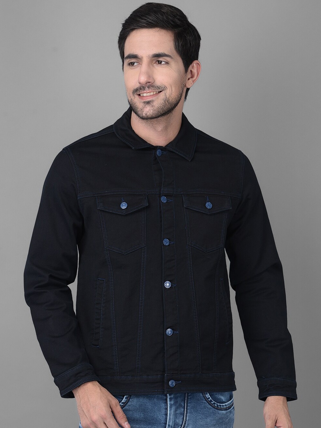 

Canary London Men Black Washed Denim Jacket
