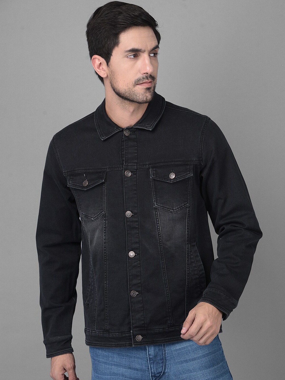 

Canary London Men Black Washed Denim Jacket