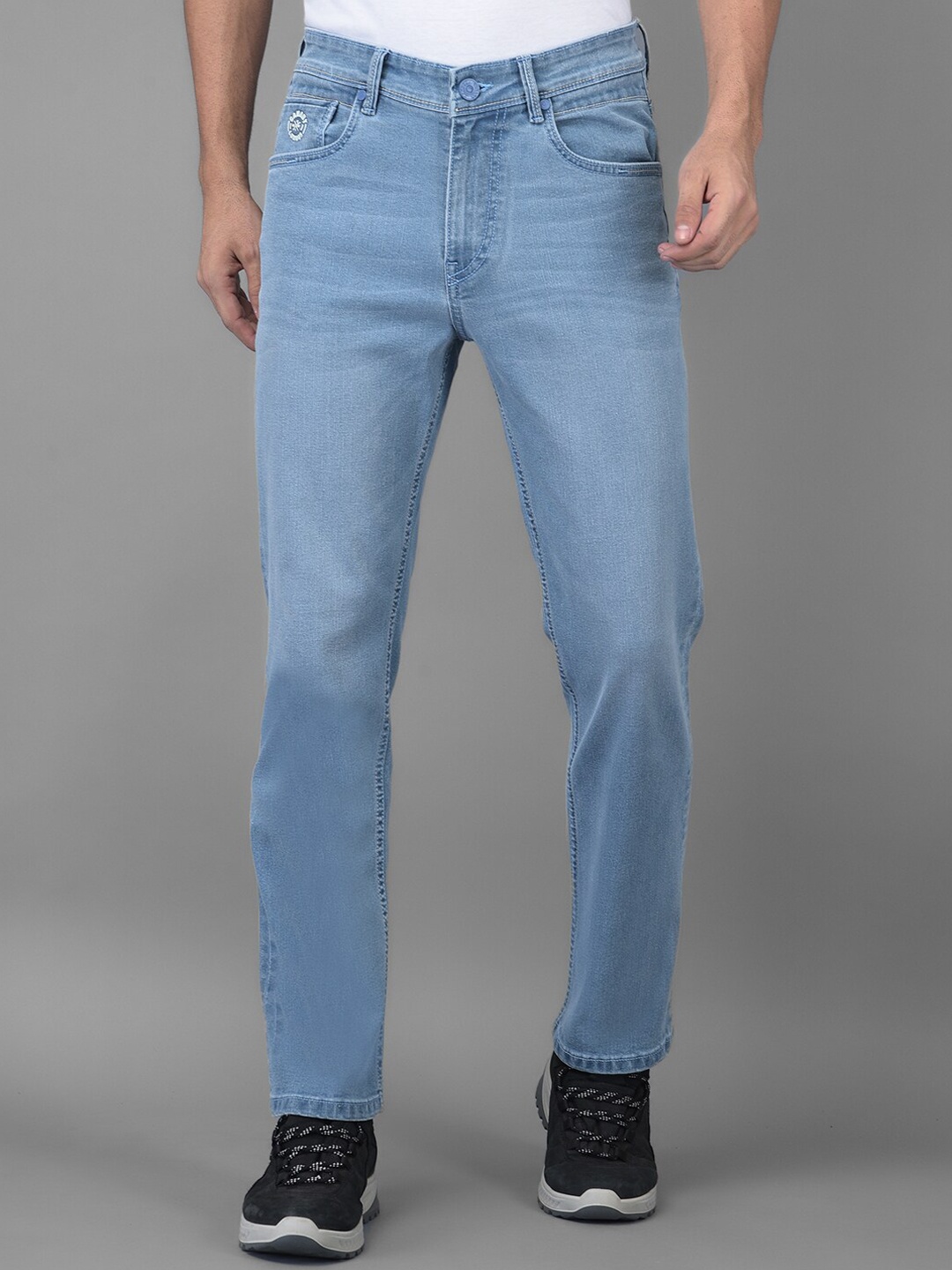 

Canary London Men Blue Smart Straight Fit Low-Rise Stretchable Jeans