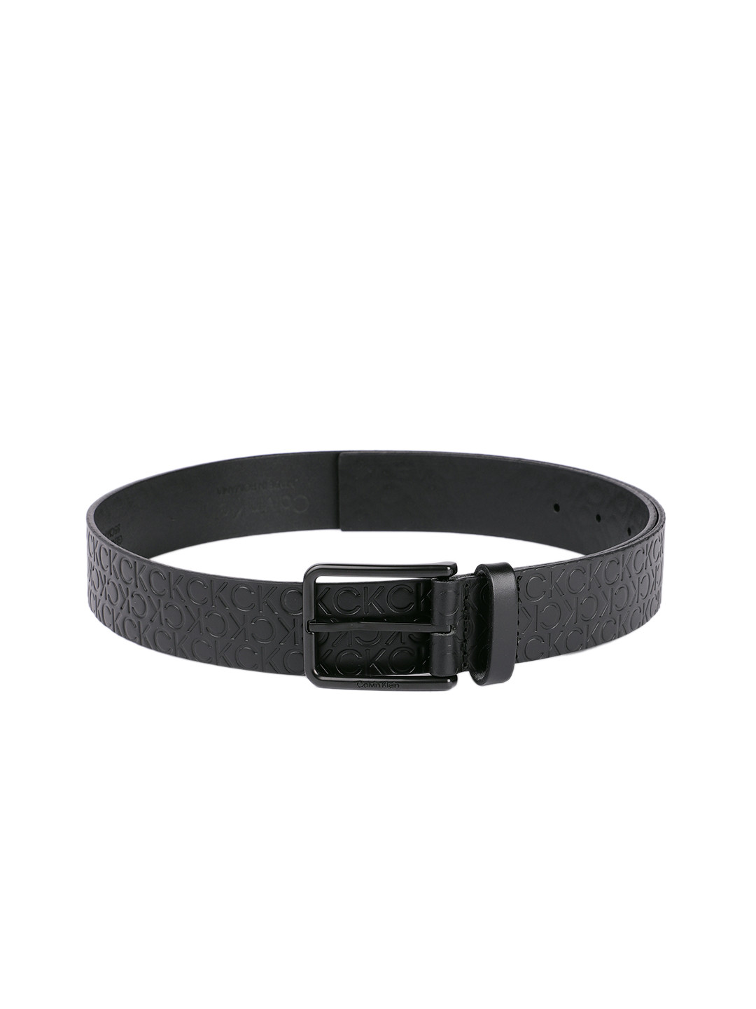 

Calvin Klein Jeans Men Black Brand Logo Embossed Leather Casual Belt