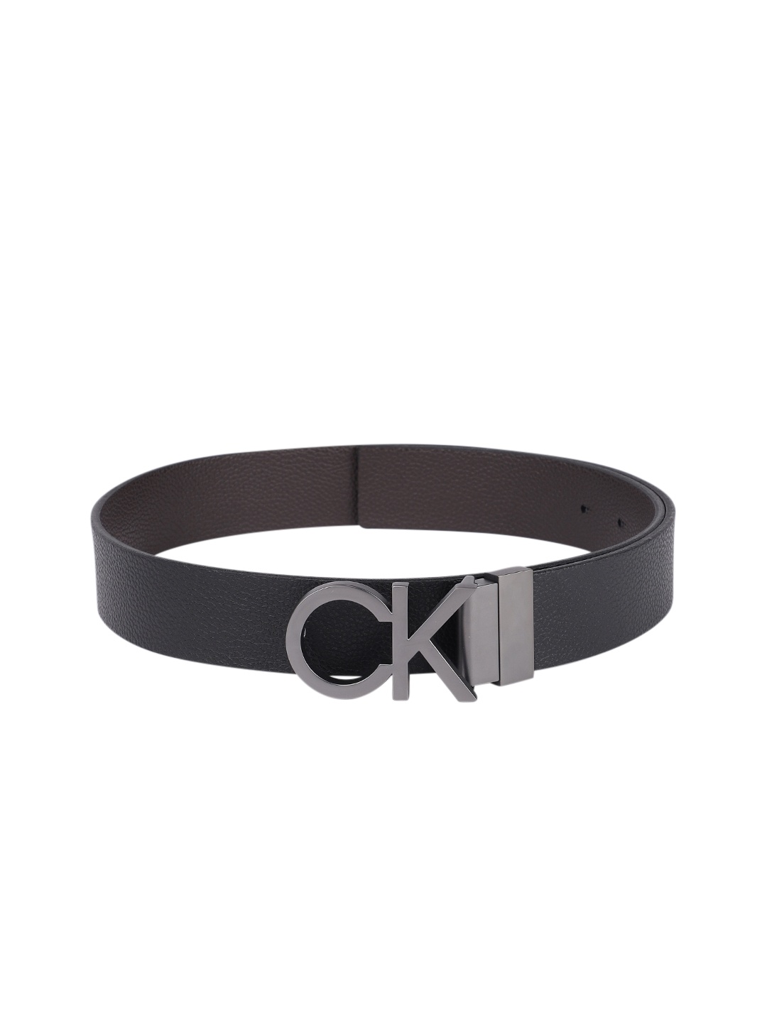 

Calvin Klein Jeans Men Black Textured Leather Reversible Belt