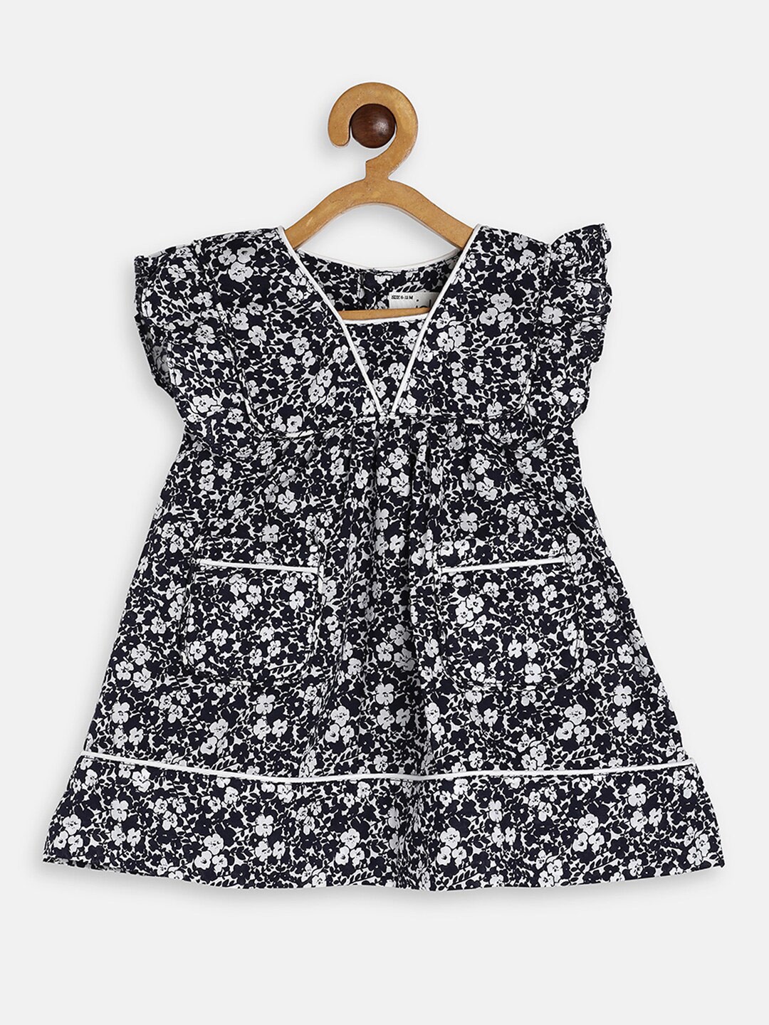 

MANET White Girls Floral Ethnic A-Line Dress