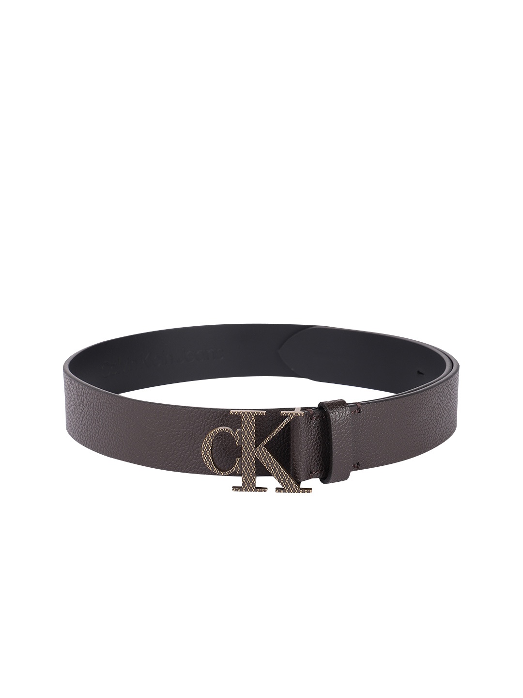 

Calvin Klein Jeans Men Brown Textured Leather Belt