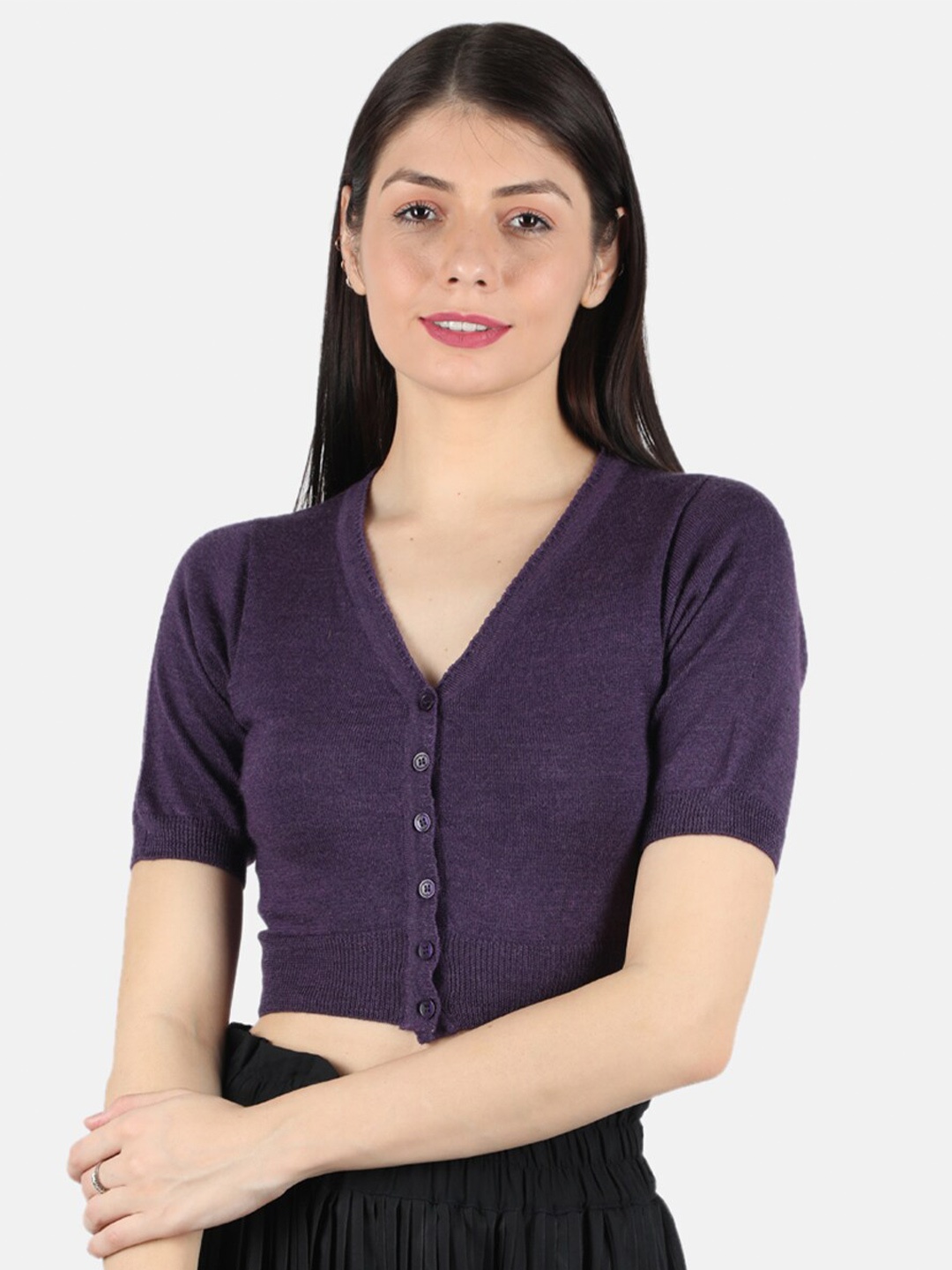 

Monte Carlo Women Violet Crop Cardigan