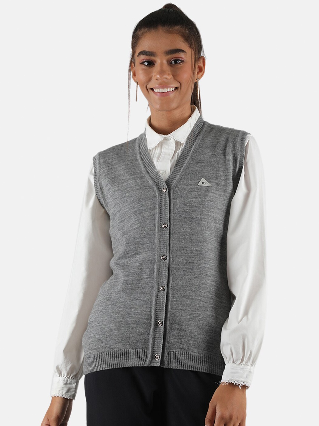 

Monte Carlo Women Grey Wool Cardigan