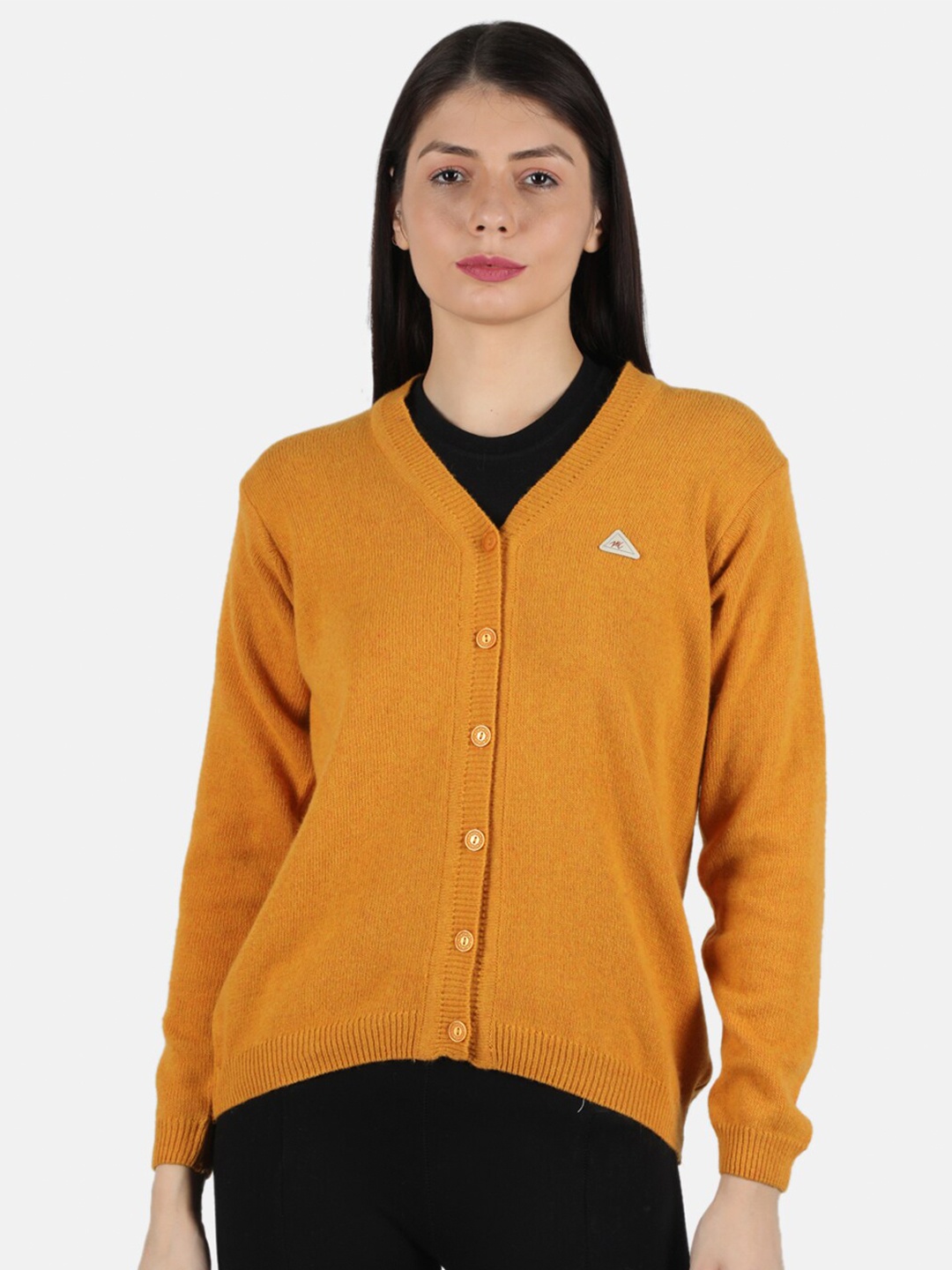 

Monte Carlo Women Mustard Yellow Wool Cardigan