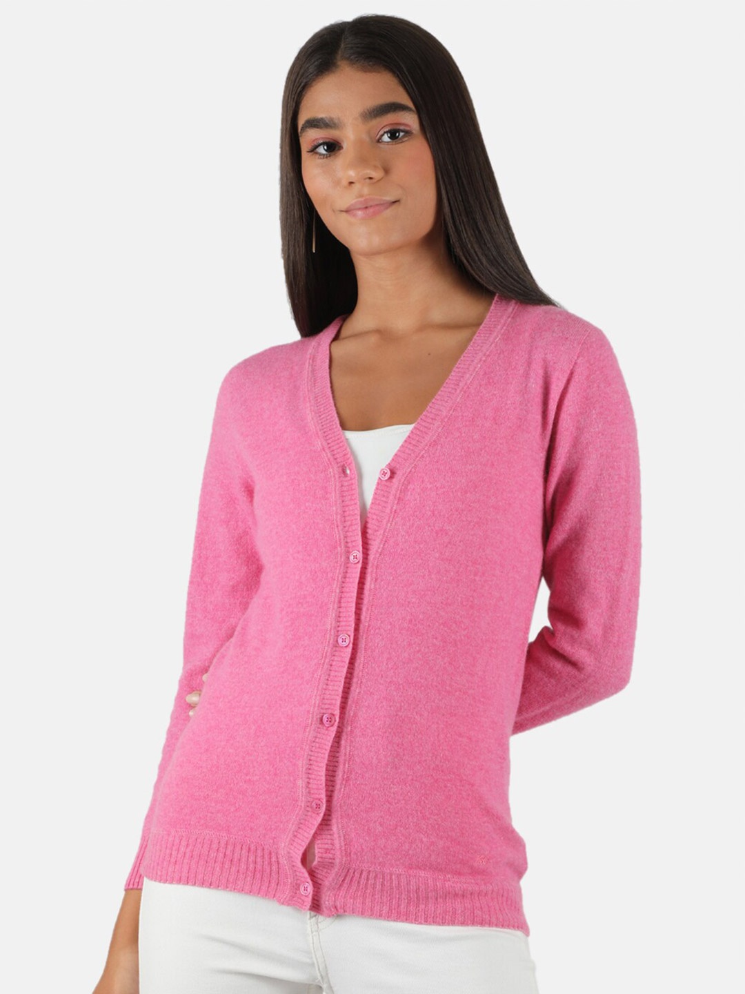 

Monte Carlo Women Pink Woolen Cardigan