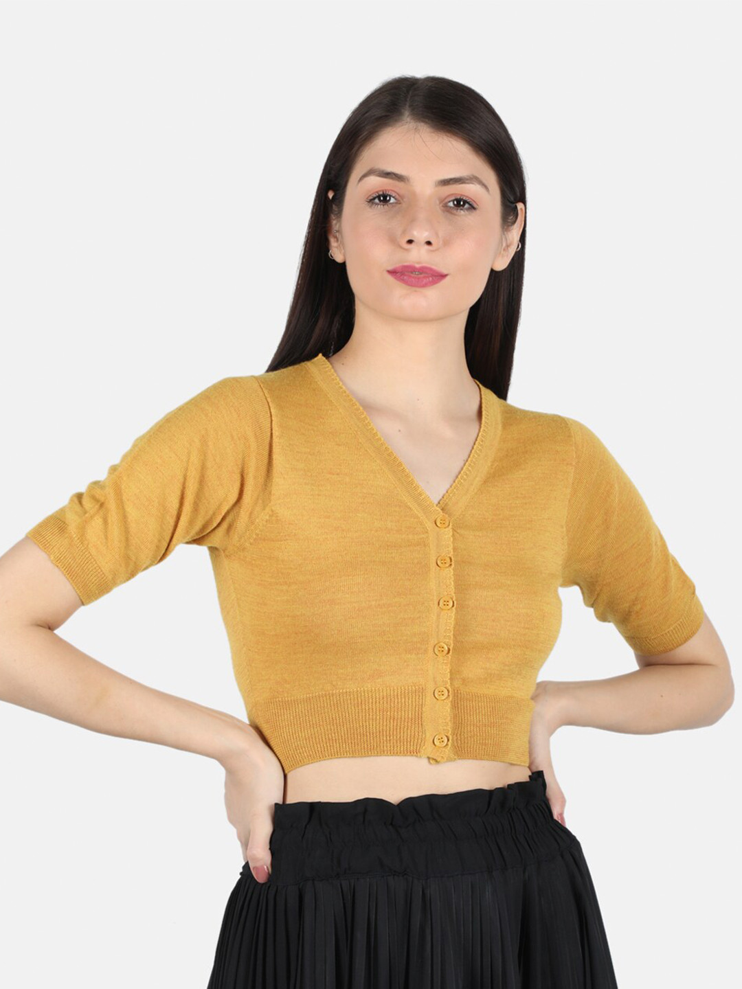 

Monte Carlo Women Brown Crop Cardigan