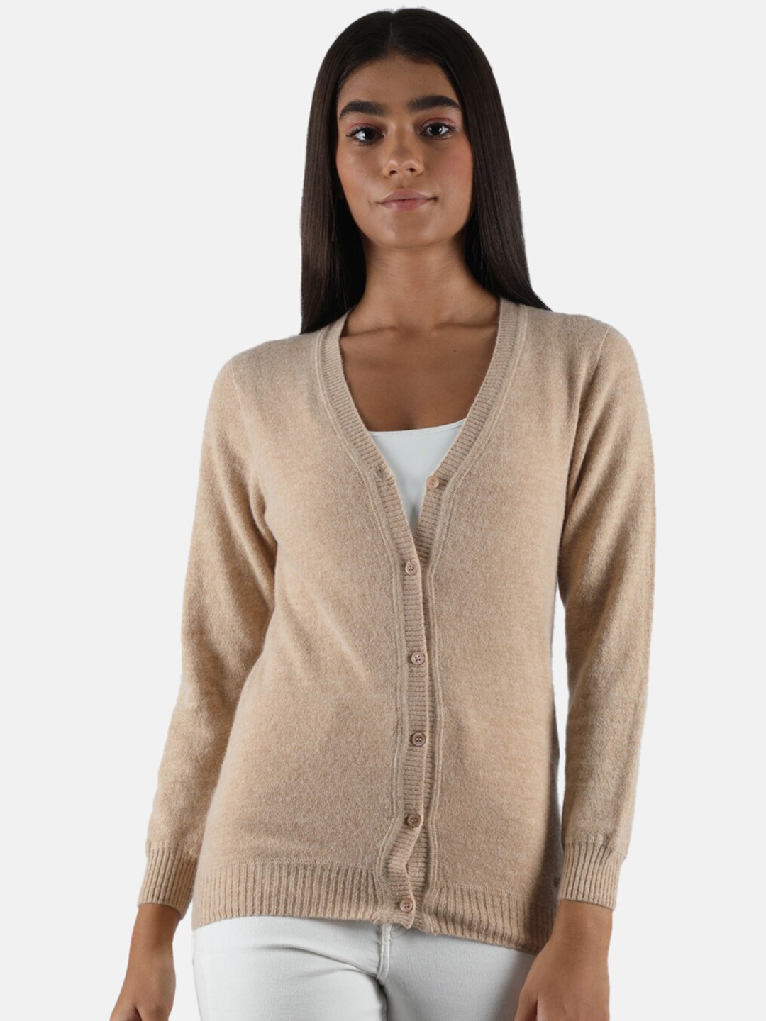 

Monte Carlo Women Beige Solid Cardigan