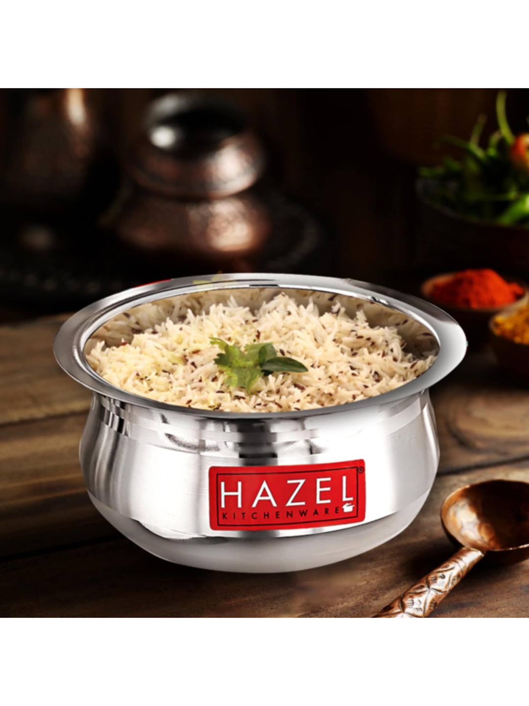 

HAZEL Silver-Toned Stainless Steel Tope with Lid