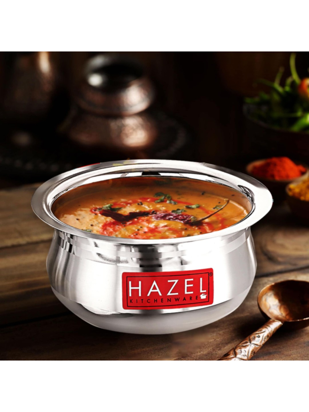 

HAZEL Silver-Toned Solid Stainless Steel Tope With Lid