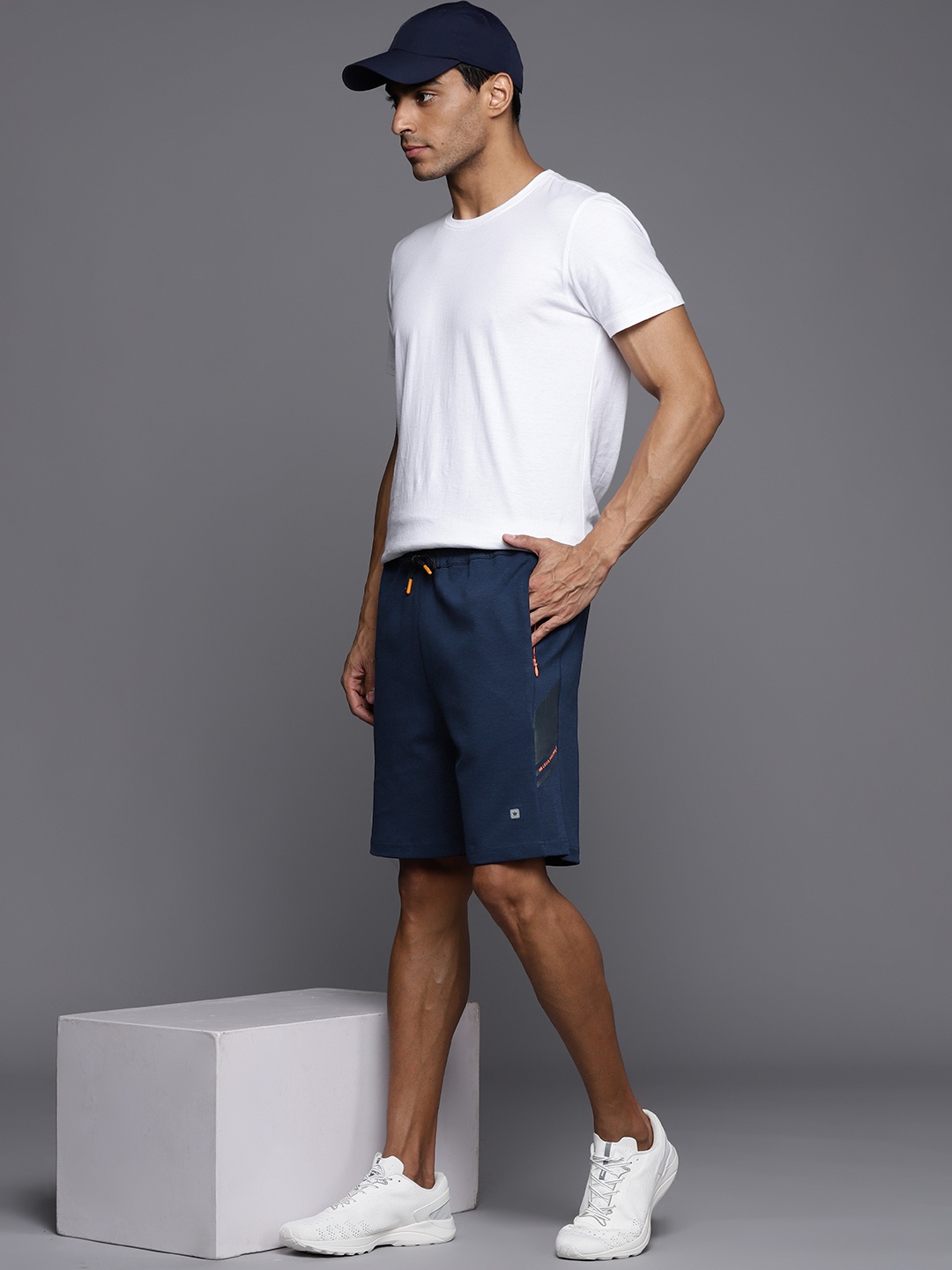 

Louis Philippe ATHPLAY Men Navy Blue Solid Shorts
