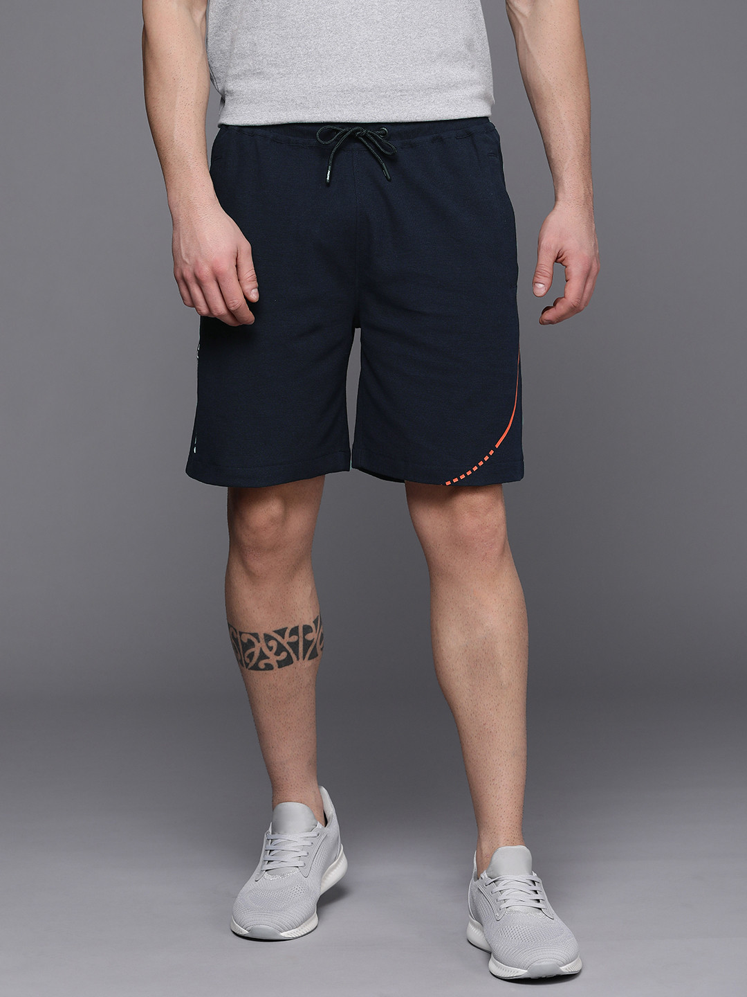 

Louis Philippe ATHPLAY Men Navy Blue Mid Rise Slim Fit Regular Shorts