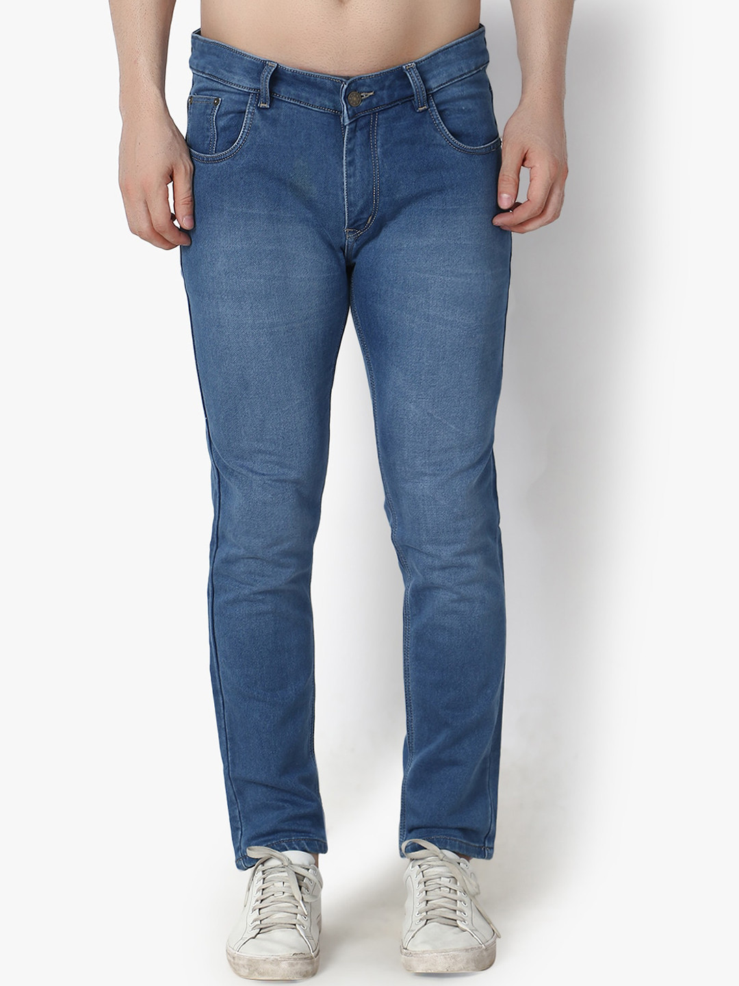 

VIOSFAIRA Men Blue Urban Skinny Fit Low-Rise Light Fade Stretchable Jeans