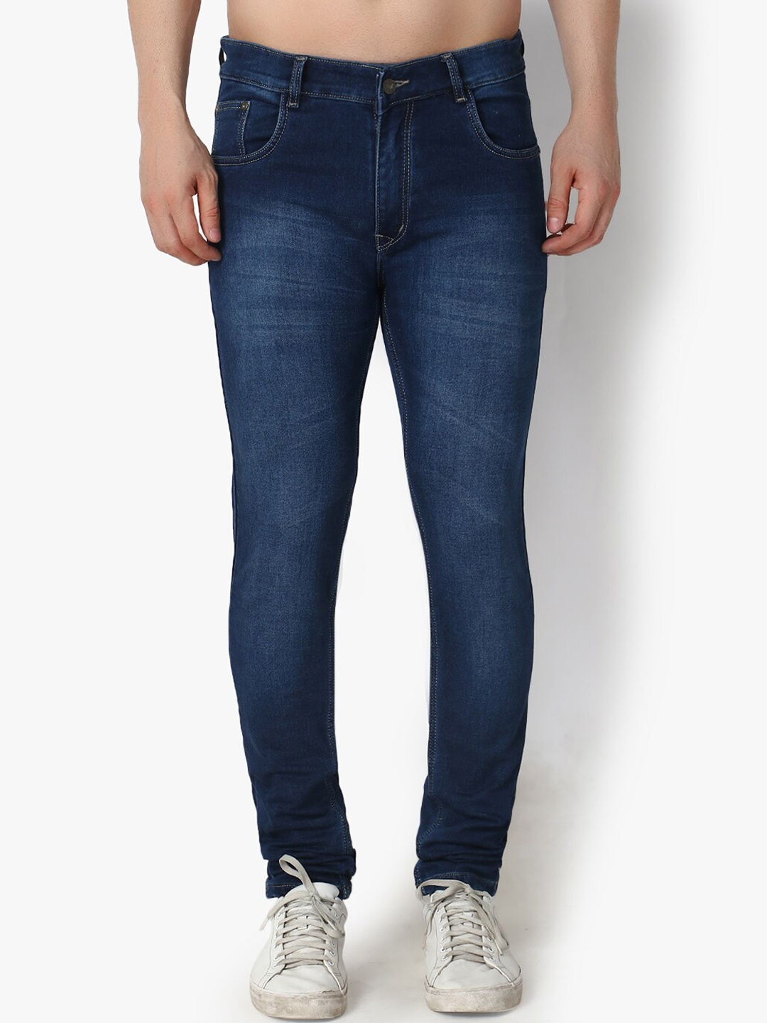 

VIOSFAIRA Men Blue Urban Skinny Fit Low-Rise Heavy Fade Stretchable Jeans