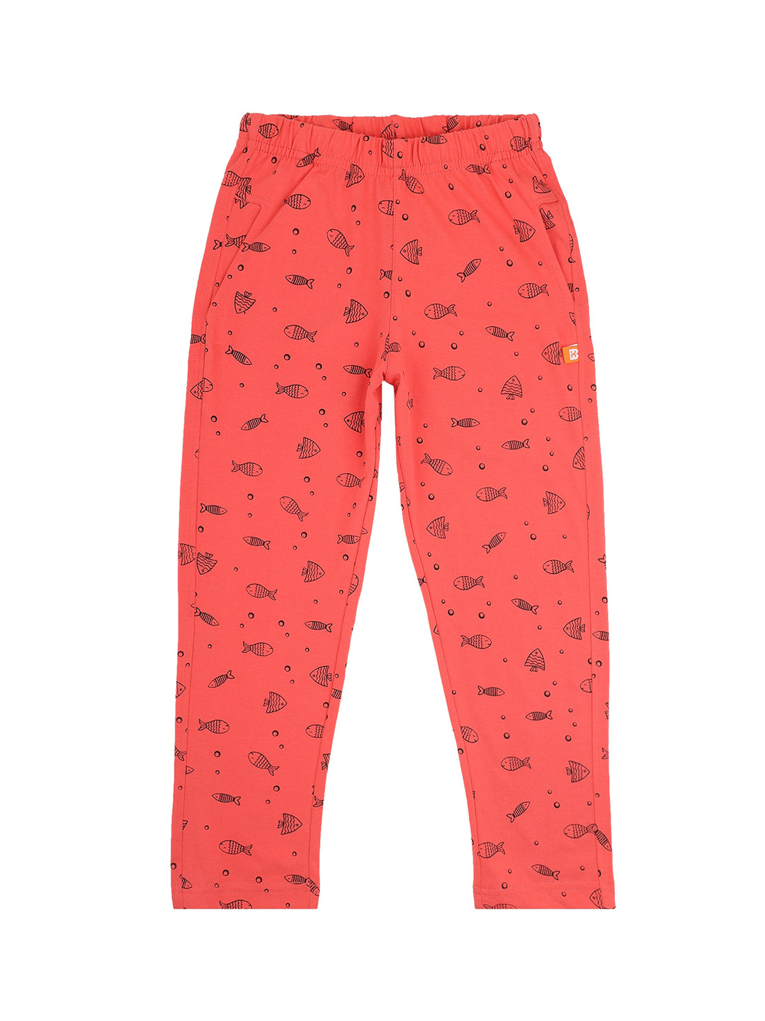 

PROTEENS Girls Orange Printed Cotton Regular Cotton Track Pant