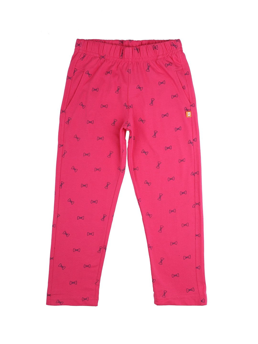 

PROTEENS Girls Fuchsia Pink Bow Print Cotton Track Pants