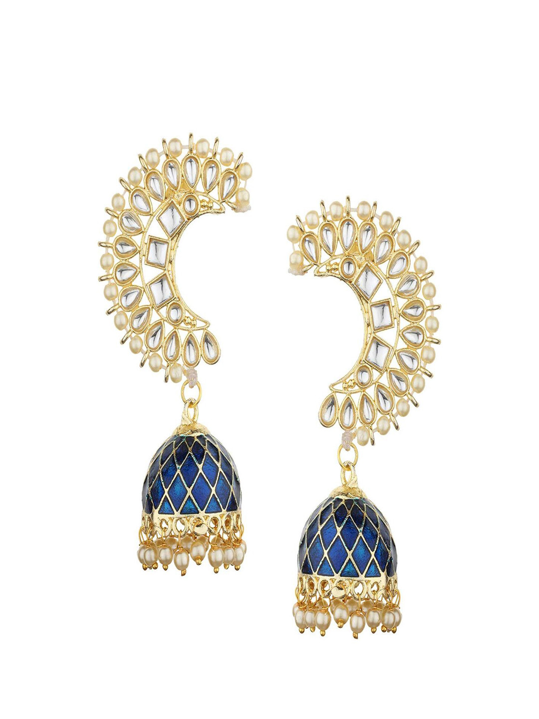 

Runjhun Blue Contemporary Jhumkas Earrings