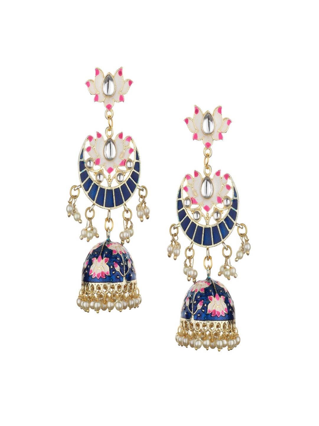 

Runjhun Blue Contemporary Jhumkas Earrings