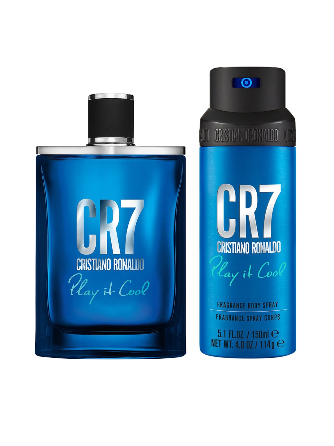 

CRISTIANO RONALDO Men Set of CR7 Play it Cool Eau de Toilette 50ml & Body Spray 150ml, Blue