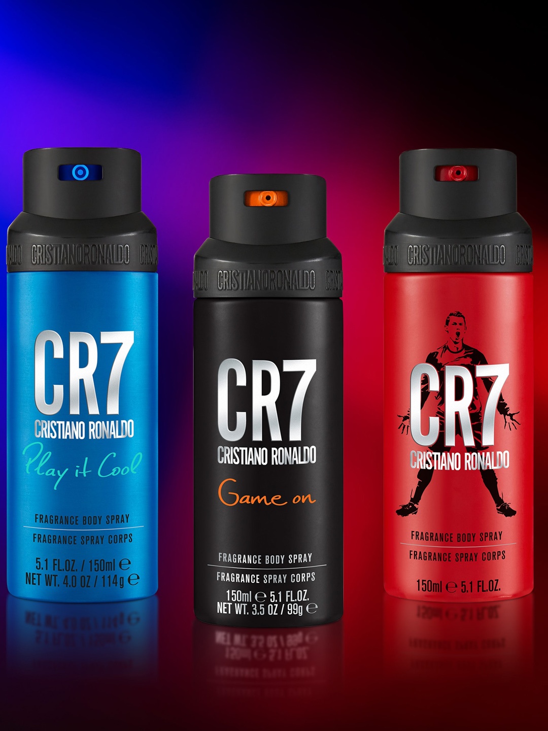 

CRISTIANO RONALDO Men Set Of 2 CR7 Play It Cool Body Spray, Transparent