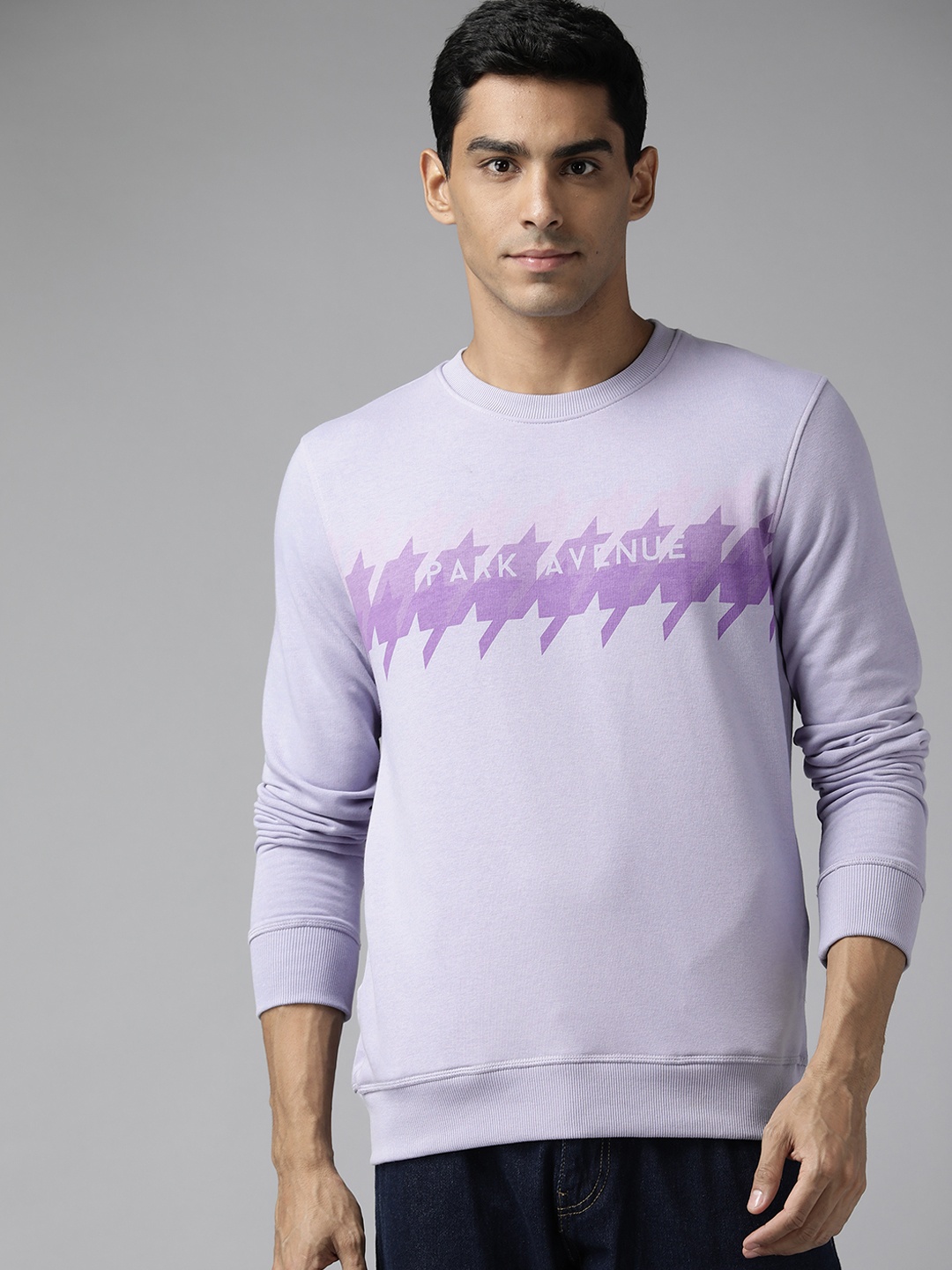 

Park Avenue Men Purple Brand Logo Printed Sweatshirt