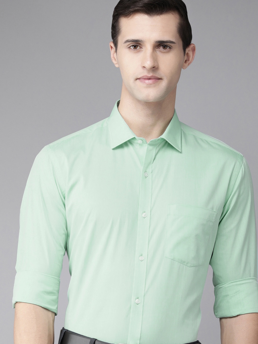 

Park Avenue Men Green Slim Fit Pure Cotton Formal Shirt
