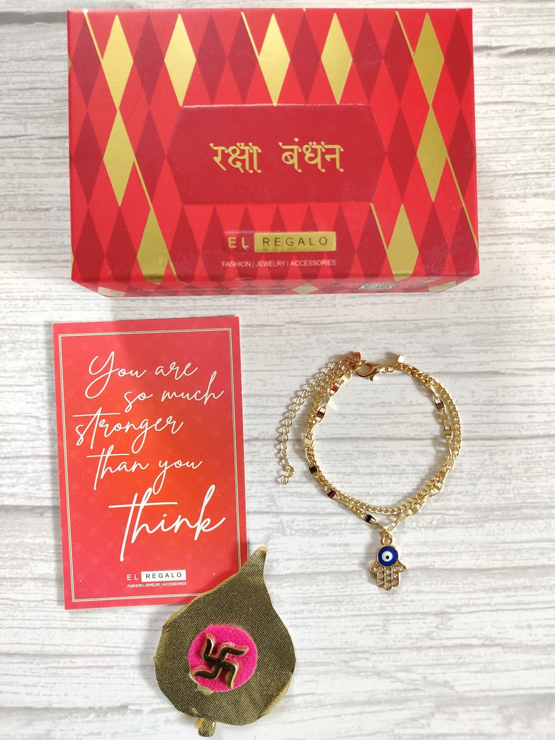 

EL REGALO Gold-Plated Evil Eye Rakhi