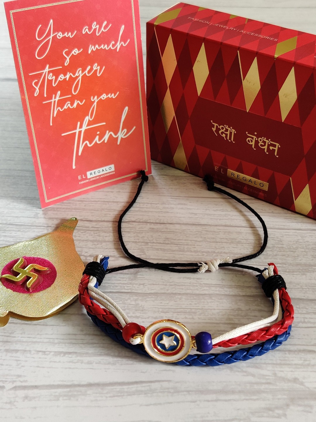 

EL REGALO Boys Blue Avenger Rakhi Gift Set