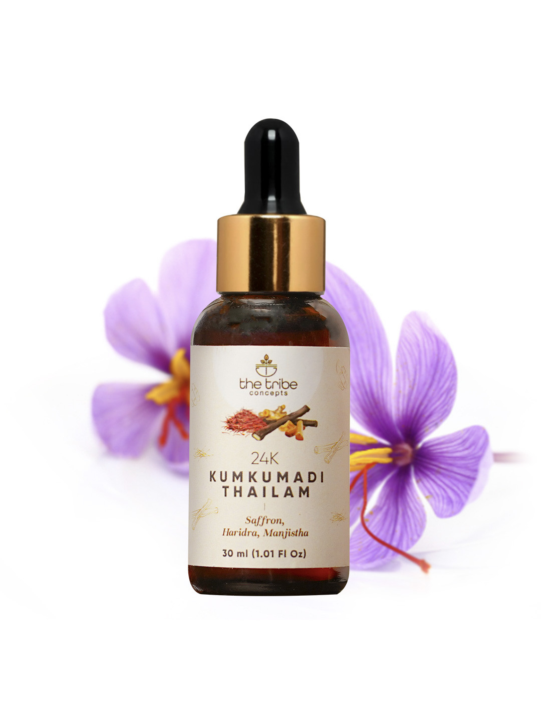 

The Tribe Concepts 24k Saffron Haridra Manjistha Kumkumadi Thailam 30 ml, Brown