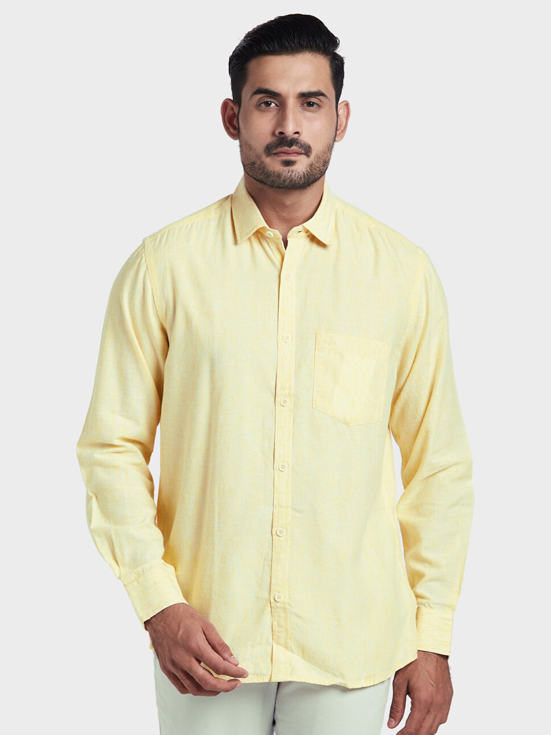 

ColorPlus Men Yellow Tailored Fit Casual Shirt